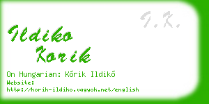 ildiko korik business card